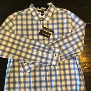 NWT Mens Michael Kors Classic Plaid Button Down